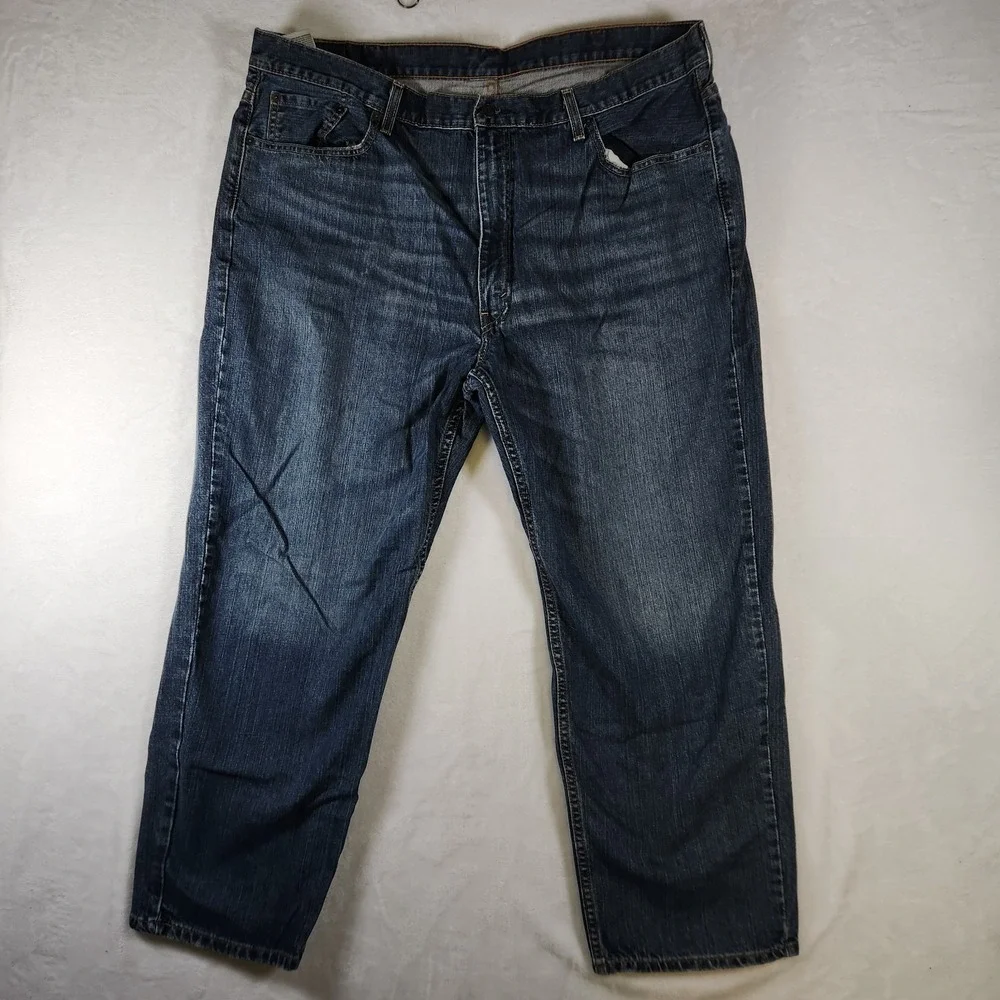 Levis 550 Relaxed Fit Jeans‎ Mens 44x30 Blue Denim Straight Leg Mid Wash